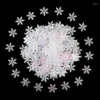 Dekoracje świąteczne 270pcs/działka mini płatek śniegu konfetti cekiny lodowe
