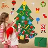 Kids DIY Felt Christmas Tree Christmas Decoration for Home Navidad 2022 New Year Gifts Christmas Ornaments Santa Claus Xmas Tree 100pcs P0905