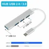 Estensioni mini hub USB 4 porte 3.0 2.0 Splitter Stazione dati ultra alluminio P5S0 Adattatore portatile S Y1H1