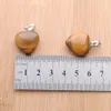 Lovers Heart Dangle Pendant Jewelry Natural Tigers Eye Amethysts Gem Stone Beads Charm Pendants for Women Gifts 20x20mm BN345