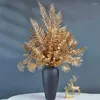 Fiori decorativi Foglia oro artificiale Decorazione di nozze Fiore Piante finte Disposizione dei rami Materiale Accessori per decorazioni per la casa di Natale