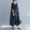 Abiti casual Abito estivo nero oversize Donna Stile cotone Abiti da donna femminili di grandi dimensioni Abiti larghi oversize 2022