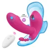 Skönhetsartiklar 10 lägen bärbar fjärilsvibration dildo trollstav trådlös klitoris suger g plats vibrator kvinnlig onani sexig leksak för kvinnor