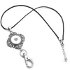 H￤nge halsband noosa bitar fungerande id h￥llare lanyard snap knapp halsband uggla fyrkantiga charm 18 mm ingef￤ra choker h￤ngsmycken dr dhhfe