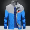 Spring Autumn Brand Men's Gray Jackets Patchwork Fashion Coats Male Casual Slim Stand Collar Bomber Jacket Men Overcoat