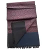 Men's 100% Silk Scarf Winter Warm Neckerchief Double Sides Soft Nap 180x32cm