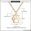 Colliers pendentifs Design unique ours chien chat patte impression pendentif collier pour femmes et hommes Sier or acier inoxydable charme Co Sexyhanz Dhvtm