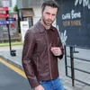 Chaquetas de cremallera de imitación de cuero para hombres Hombres Moda Casual Hombre Slim Motocicleta PU Mens Plush Moto Man 220905