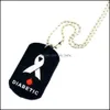 Pendant Necklaces Creative Diabetic Medical Warning Pendant Necklace Sile Dog Tag Long For Women And Men Health Remind Jewel Lulubaby Dhvmx