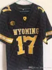 WS American College Football Wear Custom Men NCAA Wyoming 17 Josh Allen College Football Brown White Stitcehd 도매 유니폼 저렴한 S-4XL