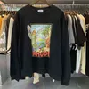 Herrtröjor tröjor rhude män kvinnor 1 hög kvalitet tungt tyg ris öronstryck bomullsbralt crewneckcp7j