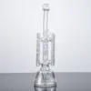 Prêt à expédier Clear Hookahs Recycler Unique 10 pouces Water Bongs Pipe Swiss Inline Perc Oil Dab Rig Bong en verre épais Accessoires pour fumer avec clous en verre Dime WP142