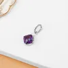 925 Sterling Silver Necklace Pendant 11mm Rhombic Amethyst Necklace for Women Charms Chain