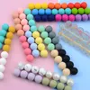 100Pcs/lot 12MM 15MM Round Shape Bead Silicone Teething Beads Baby Teether For DIY Nursing Necklace Food Grade Chew Beads Bulk