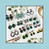 Charme Highend Green Boucles d'oreilles pour femmes Tempérament Rétro Dangle Girls Party Wedding Stud Bijoux Cadeau Drop Livraison 2021 Carshop2006 Dhwz9