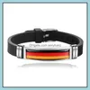 Andra armband National Flag Armband Spanien Tyskland England Australien Brazil Sile Armband Armband M￤n Fitness Sporty Je Sexyhanz DHQ0M