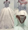 Новейшие кружевные кристаллы с коротким рукавом свадебные платья 2019 Ball Hone