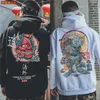 Erkek Hoodies Sweatshirts Moda Boys Cool Hip Hop Japon Günlük Sokak Giyim Kadınları Gevşek Kazak Harajuku Şeytan Hoodie Erkek 220905