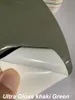 Premium Ultra Gloss Khaki Green Vinyl Wraps Sticker Hela Shiny Car Wrap som täcker film med Air Release Initial Low Tack Glue Self Lime Foil 1.52x20M 5x65ft