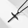 Retro nail cross necklaces & Pendants Stainless steel cross Silver gold black men's pendant Religion jewelry