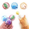 ألعاب Cat 1pcs عصا عصا الريشة مع جرس الماوس قفص البلاستيك البلاستيك ملونة ملونة مستلزم