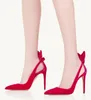 Идеальные летние дизайнерские сандалии на весь день с галстуком-бабочкой Насосы из замши Сексуальная игривая спина Вечеринка Леди Высокие каблуки BOX 35-43