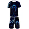 Survêtements pour hommes Survêtement de nivellement Manga Solo pour hommes Ensemble deux pièces Tshirt Shorts Costume unisexe Femmes Hommes Harajuku Streetwear Anime coréen