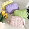 Kosmetiska väskor Bentoy Kvinnor Candy Color Bag dragkedja Polyester quiltning ins handväska Studentpenna noll plånbok puffer broderi