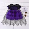 Moda Kids Girl's Dresses Witch Lace Princess Dress Dress Halloween Pumpkin Fantas Dress Spider Spider Galze Roupfits 20220905 E3