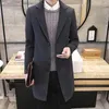 Men's Trench Coats Men's Warm Slim-fitting Pockets Jacket Temperament Coat Slim Home/family