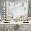 Décorations de noël joyeux flocon de neige blanc hiver pays des merveilles décor de fête 3D papier argent suspendus guirlandes bannières