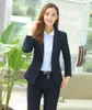 Pantaloni da donna a due pezzi formali blazer grigio donna pantalone cause da lavoro da lavoro set di indossare set da ufficio disegni disegni