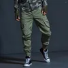 Pantalons pour hommes Tendance Ample Couleur Pure Cargo Plus Taille Pantalon pour hommes Attaché à la cheville pour la course