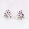 Women 925 Silver Earrings Plant Daisy Charm Fit Pandora Style Top Quality With Box