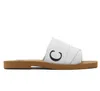 2022 Nya kvinnor Woody Slides Designer Canvas Rubber Slippers White Black Soft Pink Sail Womens Mules Flat Sandals Fashion Outdoor Beach Shoes