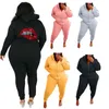 Frauen Plus Größe Trainingsanzüge Sets Frauen Kleidung Winter Jogging Hosen Trainingsanzug Lip Zwei Stück Outfits Großhandel Dropshipping L220905