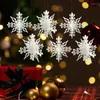 Weihnachtsdekorationen 10 Stück Schneeflocken DIY weißer Kunststoff für Zuhause Baum Anhänger Jahr Party Fenster Hochzeit Dekor