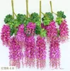 Yapay Ivy dekoratif çiçekler ipek çiçek wisteria asma çiçek rattan düğün centerpieces için dekorasyonlar buket çelenk ev süsleri
