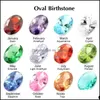 Altro 5Mm Compleanno Pietra Accessori per gioielli Moda Fai da te Birthstone Rotondo Cuore a goccia Cristallo Zircone Fascini galleggianti Per Mjfashion Dhdvv