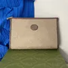 Ophidia Pouch Clutchväskor Neo Vintage Pouch med förreglande G Skönhetsfodral Bestiary Beige Ebenholts Canvas Läder Trim Lyx webbväskor