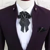 Bow Ties 2022 Erkekler Business Club Düğün Partisi Bowtie Cravat El Yapımı Kadın Kravat Elastik Band Strap Butterfly Rhinestone Şerit kravat