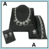 Свадебные ювелирные украшения наборы моды четыре ювелирных изделия для женского сплавного ожерелья для ожерелья браслет кольцо с антикварным цветом pa lulubaby dhikp