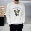 남자의 후드 겨울 새로운 패션 브랜드 만화 패턴 인쇄 핫 다이아몬드 디자인 스웨터 긴 슬리브 라운드 목 캐주얼 바닥 셔츠 멀티 컬러 풀오버 m-4xl