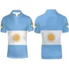 Polos pour hommes argentine jeunesse bricolage gratuit nom personnalisé numéro Arg pays gymnases chemise Ar drapeaux espagnol argentin Nation imprimer Po vêtements