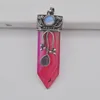 Pendentif Colliers Veines rouges Cornaline Pierre naturelle Gem Pendulum Bijoux pour cadeau S3185