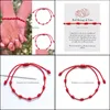 Bracelets de charme 7 noeuds Bracelet de corde rouge Protection Bonne chance Amet pour le succès Prospérité Bracelets de corde faits à la main Luc Dhseller2010 Dhvrg