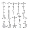 Multi Style Zircon Dangle Belly Butrine Rings Body Piercing CZ Dangle Navel Anel para mulheres e meninas