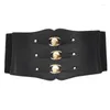 Belts Classy Stretchy Leather Belt Wide Corset For Lady Dress Overcoat Sweater Decor Dropship