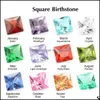 Altro 5Mm Compleanno Pietra Accessori per gioielli Moda Fai da te Birthstone Rotondo Cuore a goccia Cristallo Zircone Fascini galleggianti Per Mjfashion Dhdvv