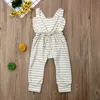 Strampler 0-3T Baby Sommer Kleidung Baby Mädchen Rüschen Trägerhose Kid Strampler Kleinkind Overalls Mädchen Baumwolle Outfit Jungen Solide rückenfreie Kleidung 220905